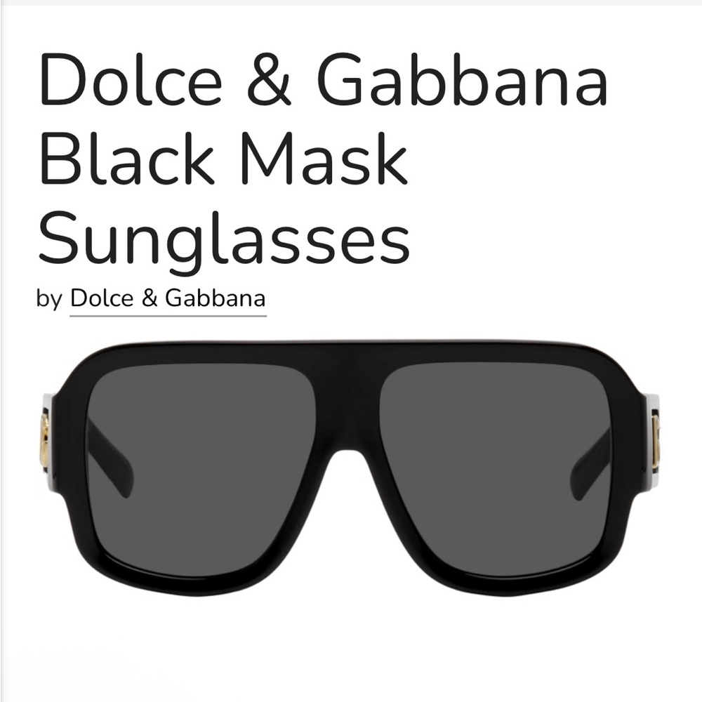 Authentic Dolce & Gabbana Black & Gold DG Mask Unisex Sunglasses - Picture 2 of 13